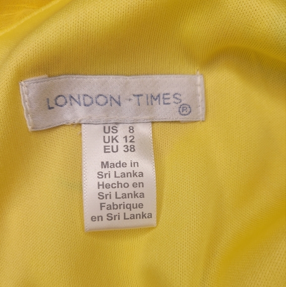 NWT London Times Crinkled Chiffon Faux Wrap Floral Flutter Spring Midi Dress 8 - Picture 3 of 12